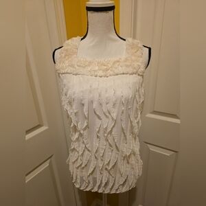 DRESSBARN WHITE BLOUSE, SIZE M, NEW